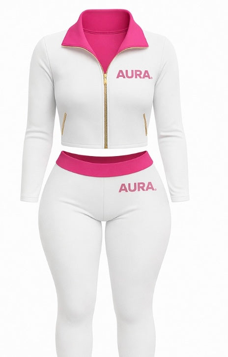 Aura Luxe Reversible Lounge – White / Pink